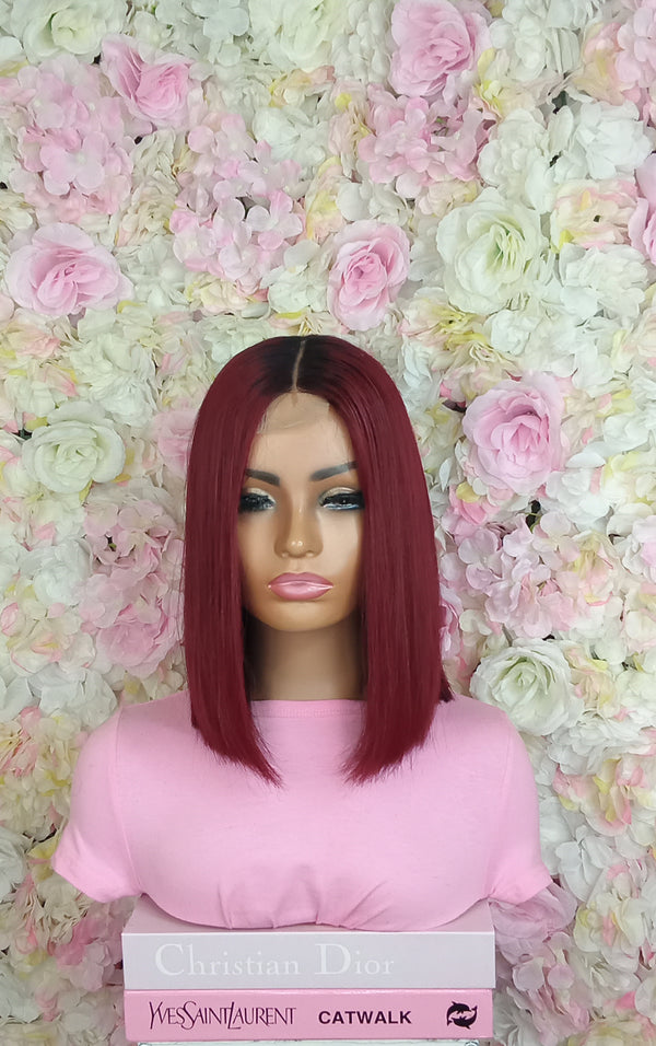 Dark red bob