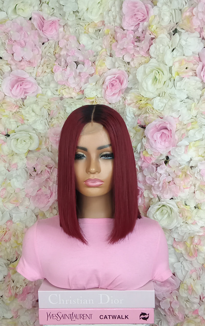 Dark red bob